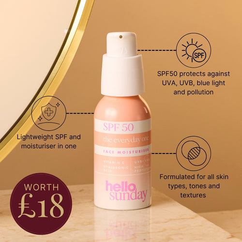 Hello Sunday The Everyday One Face Moisturiser SPF 50 with Hyaluronic Acid