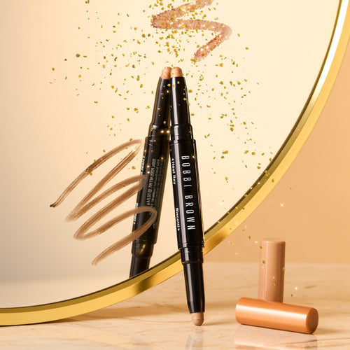 Bobbi Brown Dual-Ended Long-Wear Cream Eyeshadow Stick in the shades Heat Ray and Biscotti