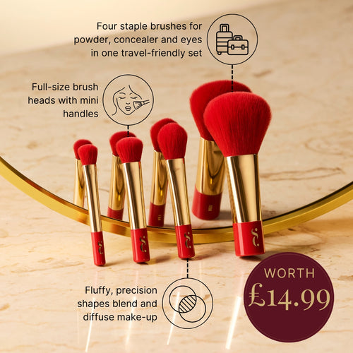 Spectrum Very Cherry 4 Piece Mini On-The-Go Brush Set