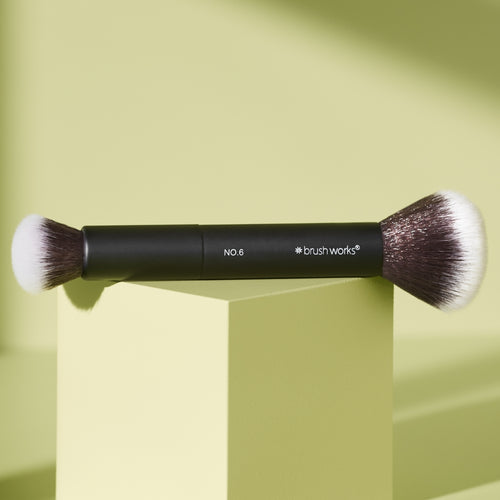 Brushworks No. 6 Double Ended Powder and Buff Brush