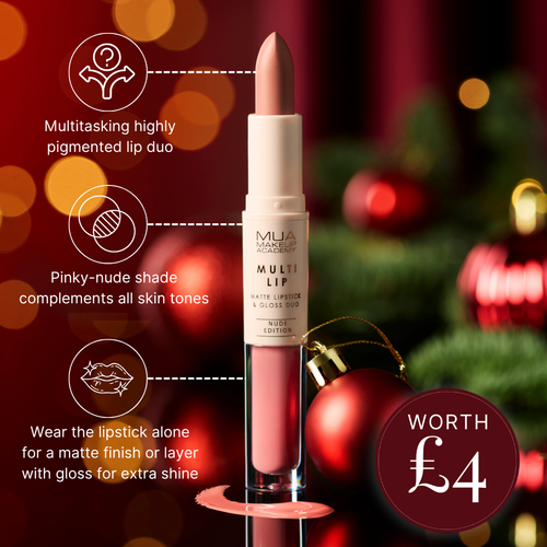 MUA Makeup Academy Multi Lip Matte Lipstick and Gloss Duo in the shade Bloom