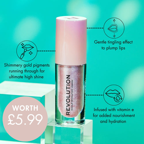 Makeup Revolution Shimmer Bomb Lip Gloss in the shade Sparkle