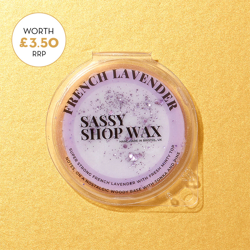 Sassy Wax Melt in either Christmas Dreams or French Lavender. RRP £3.50
